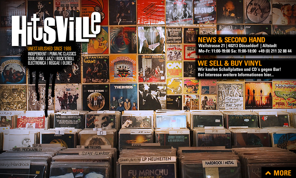 We buy & sell News & Second Hand Lp Vinyl CD. Ankauf von CD und Schallplatten gegen Barzahlung. ALTERNATIVE, INDEPENDENT, PUNK, HC, CLASSIC, SOUL, FUNK, JAZZ, ROCK n ROLL, ELECTRONICA, REGGAE, OLDIES